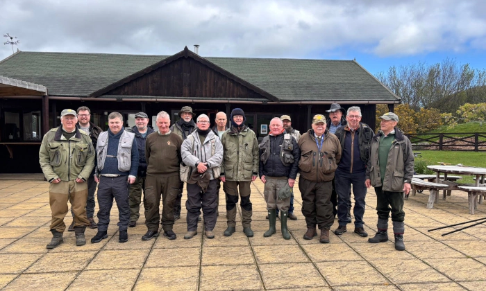 Member and guests at Chatton Fishery